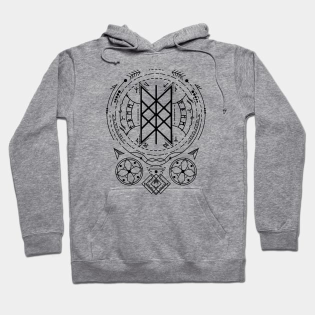 Web of Wyrd | Norse Pagan Symbol Hoodie by CelestialStudio